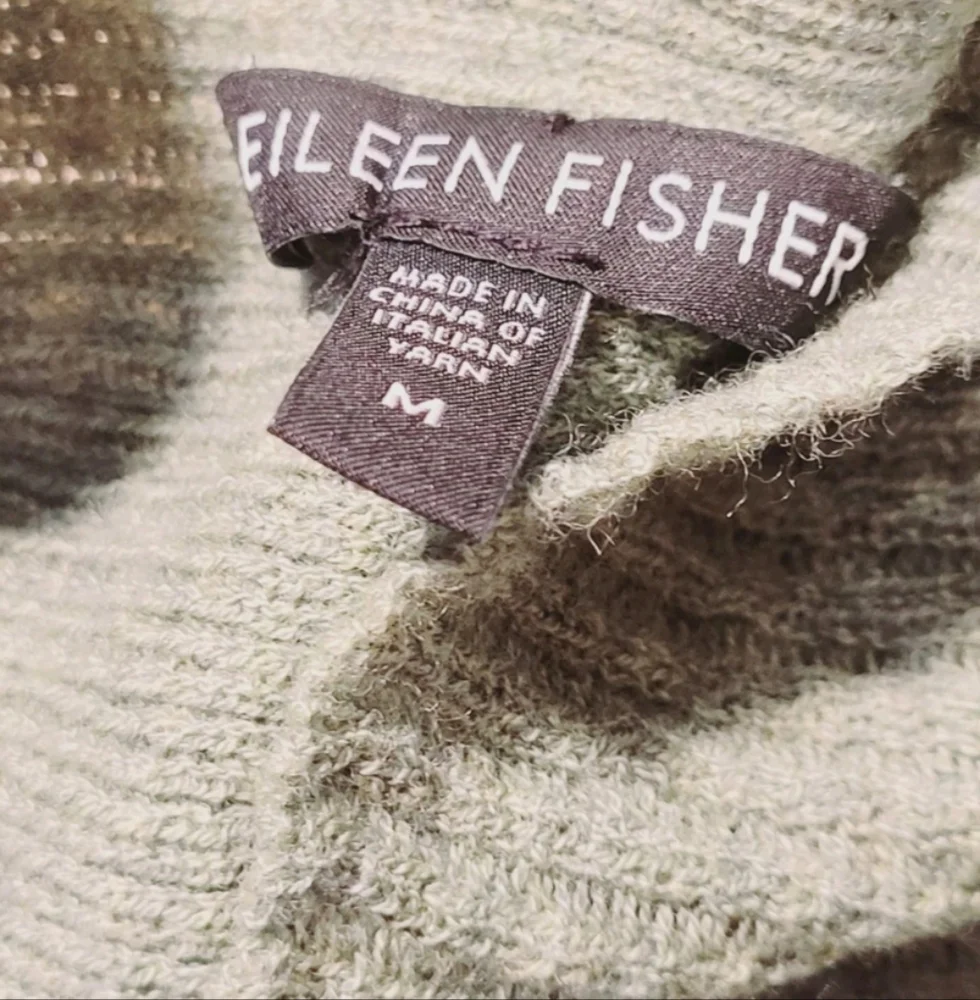 Eileen Fisher Cardigan Sweater Women's Size: Medium Wool Open Front